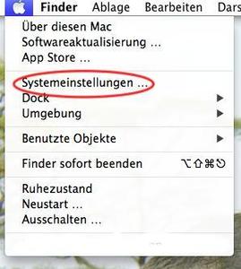 Systemeinstellungen öffnen