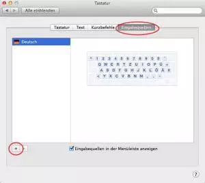 Eingabequellen einrichten