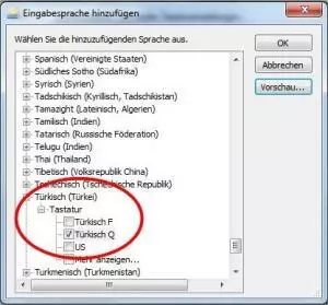 Unterstützung für Türkisch als Eingabesprache hinzufügen